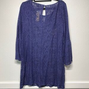 NWT American Eagle Outfitters Blue Long Sleeve Lace Sheath Dress Size Large